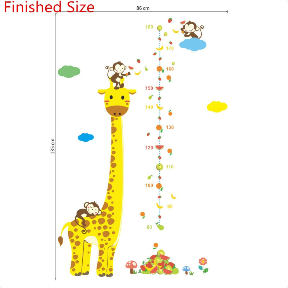 Giraffe Self-Adhesive Kids Height Chart 135cm by HitMyNeed