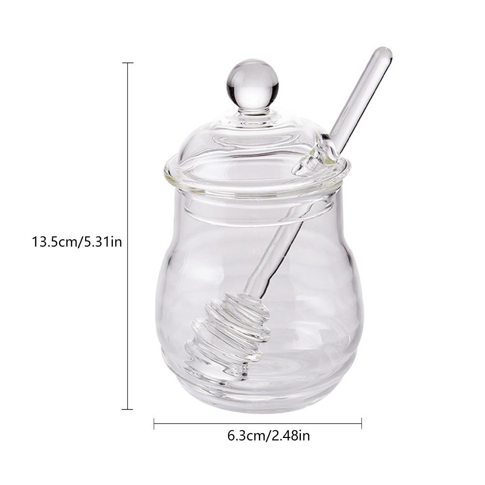 Glass Honey Jar with Dipper, 300 ml Borosilicate by HitMyNeed