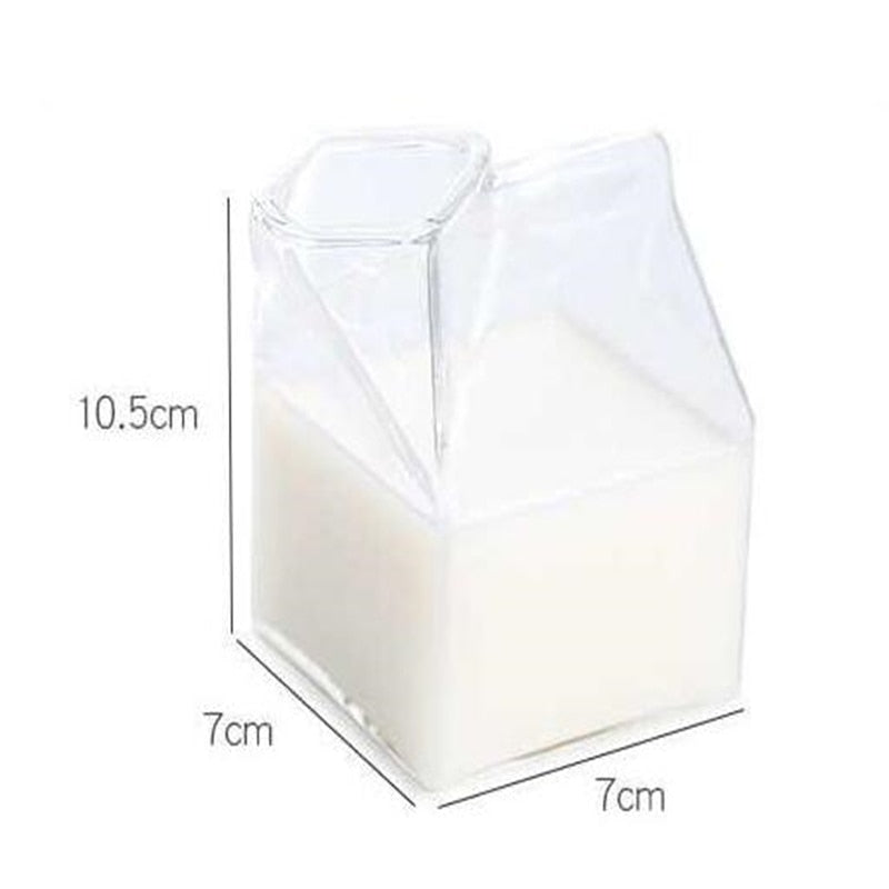 Glass Milk Carton Drink Container 300ml by HitMyNeed