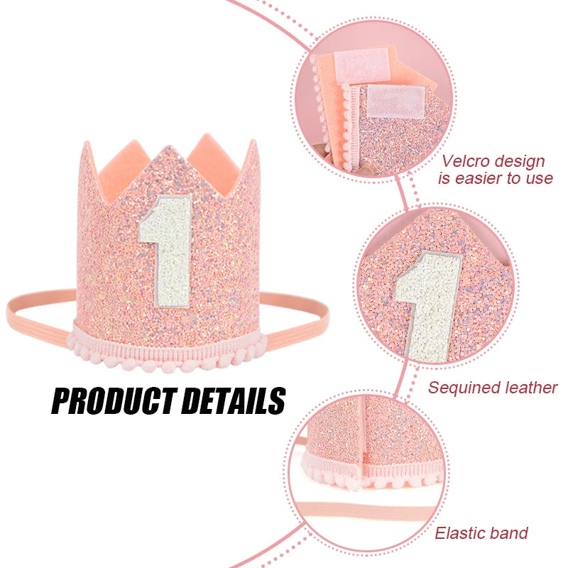 Glitter First Birthday Party Hat for Babies by HitMyNeed