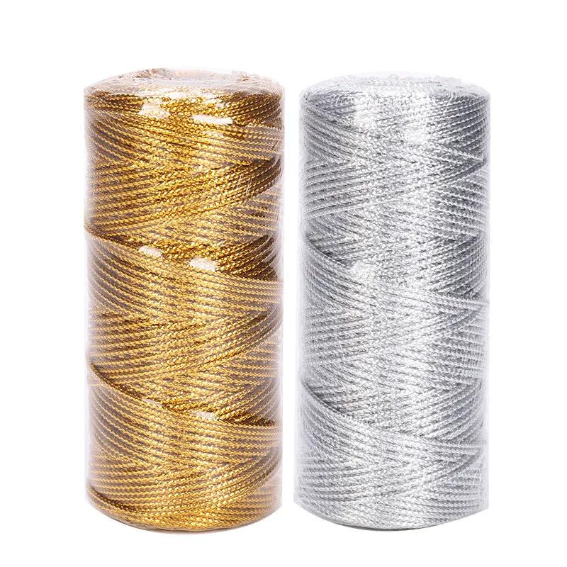 Gold & Silver Metallic Cord String 100m by HitMyNeed