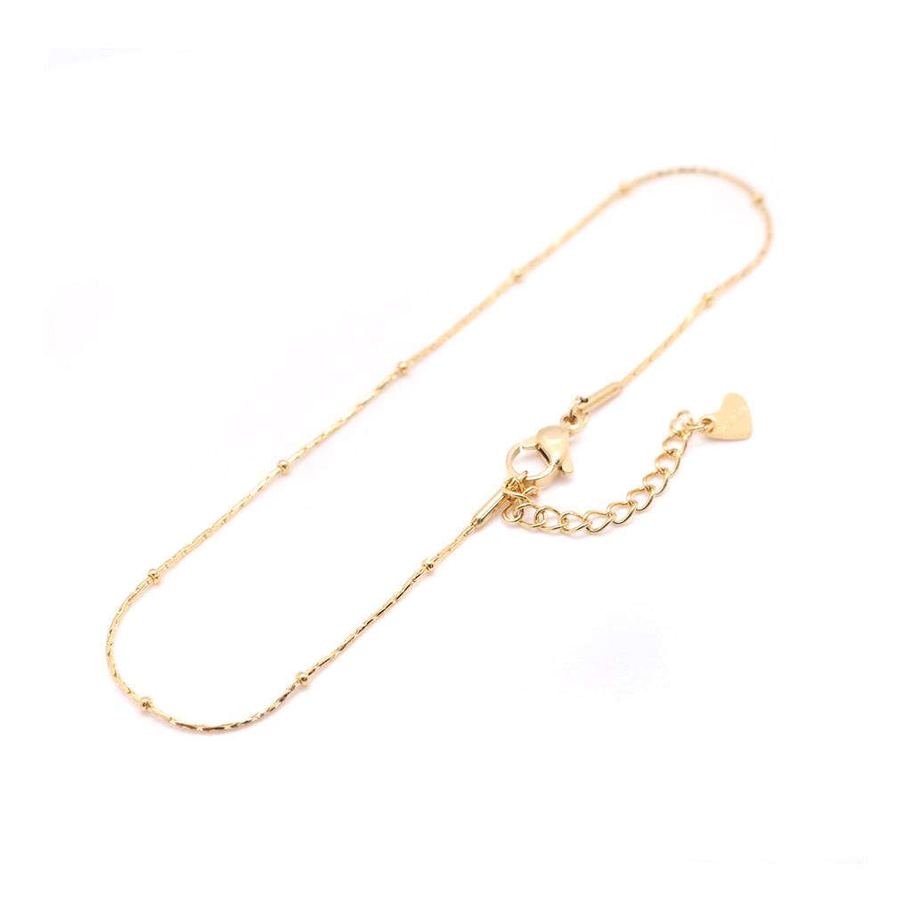 Gold Stainless Steel Adjustable Heart Anklet by HitMyNeed