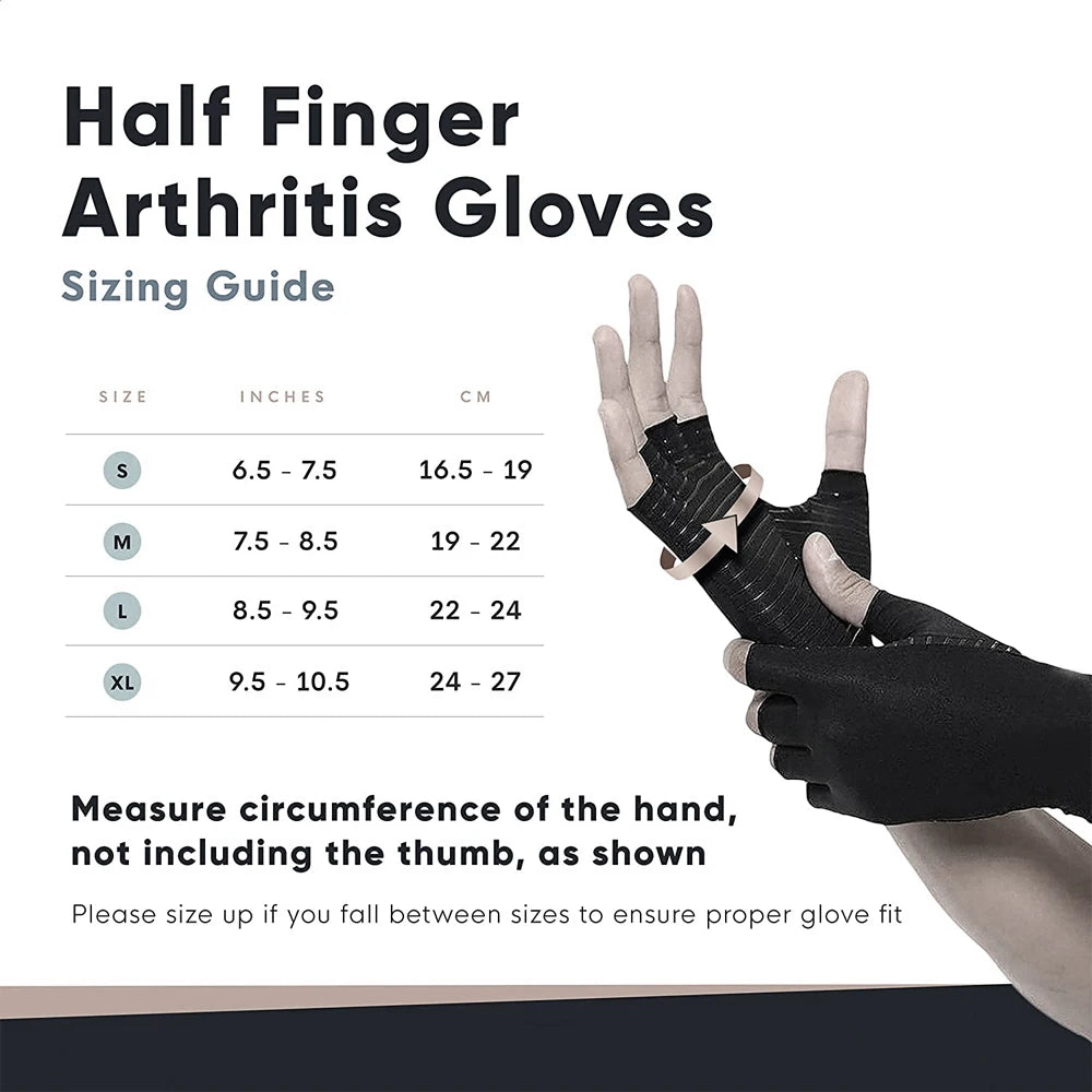 Half Finger Copper Compression Gloves for Arthritis by HitMyNeed