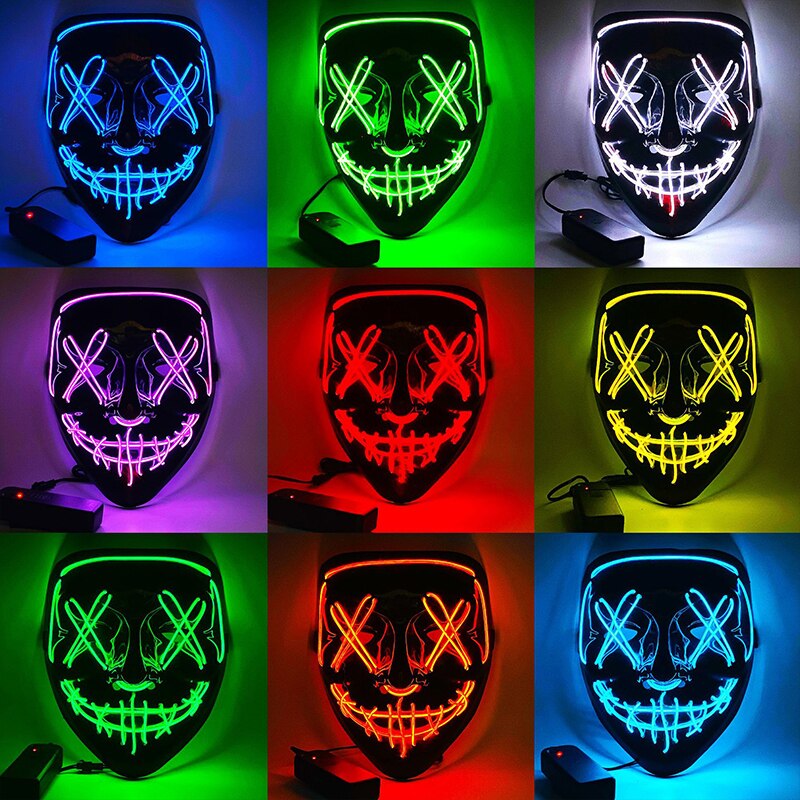 Halloween LED Neon Purge Mask Full Face Glow by HitMyNeed