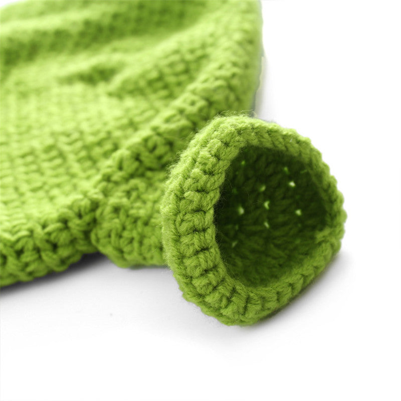 Handmade Green Monster Wool Winter Beanie Hat by HitMyNeed