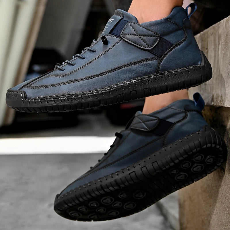 Handmade Men's Leather Slip-On Loafers by HitMyNeed