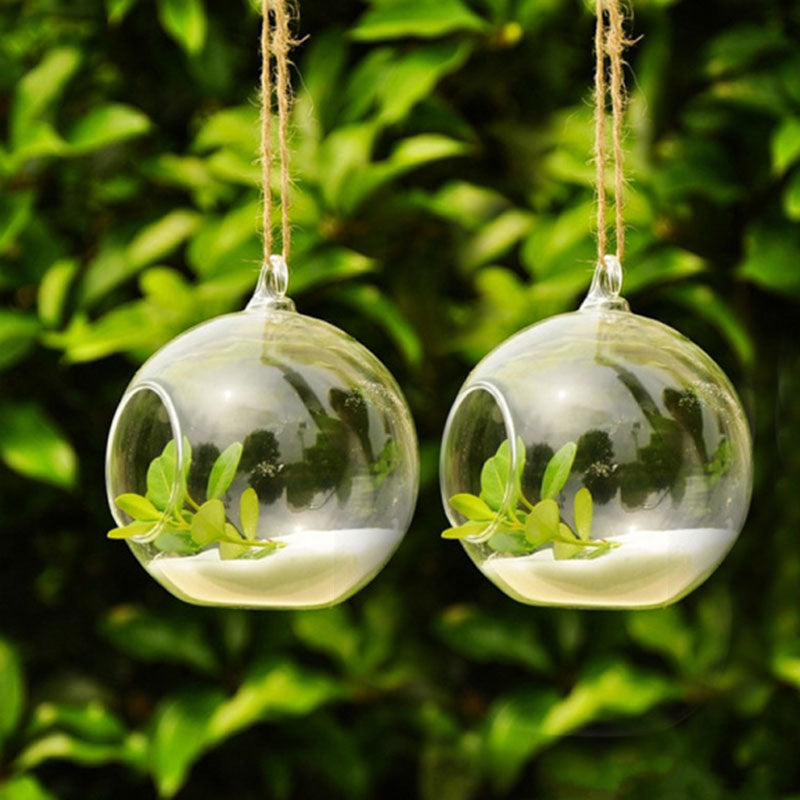 Hanging Glass Terrarium Globe Ornament 8cm by HitMyNeed
