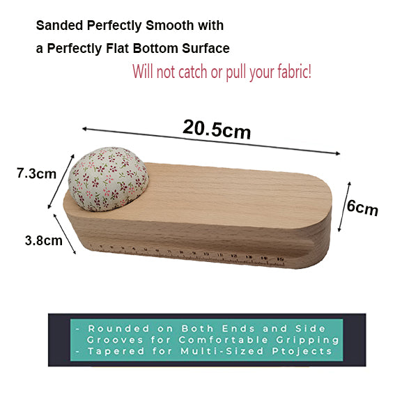 Hardwood Tailor's Clapper with Scale & Pin Cushion by HitMyNeed