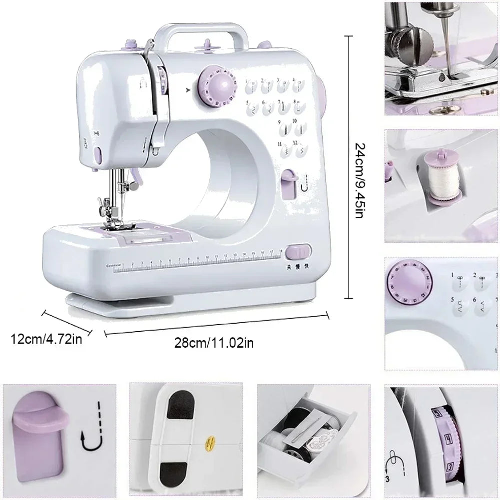 Household Mini Electric Sewing Machine with 12 Stitches by HitMyNeed