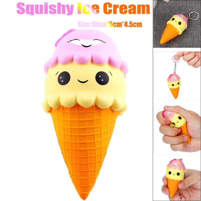 Ice Cream Squishy Stress Reliever Keychain Toy by HitMyNeed
