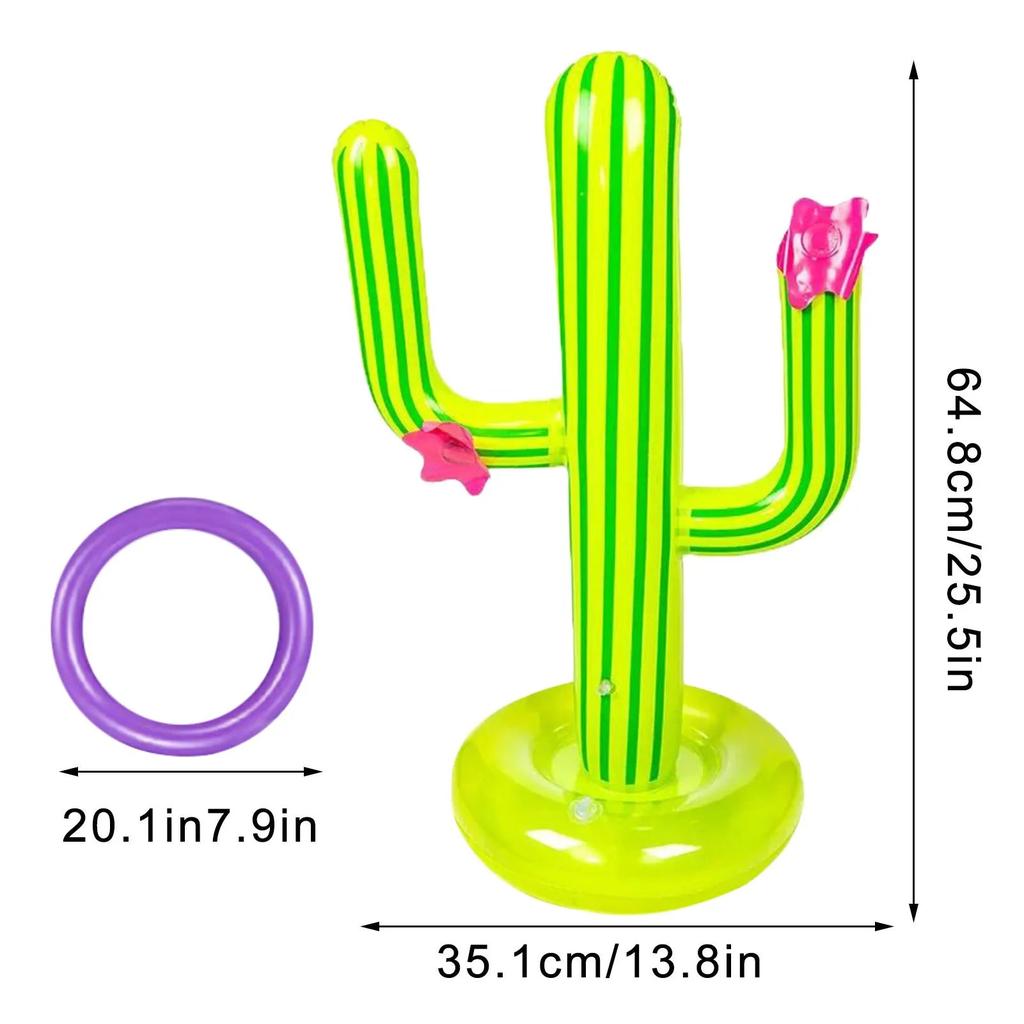 Inflatable Cactus Pool Ring Toss Game for Families by HitMyNeed