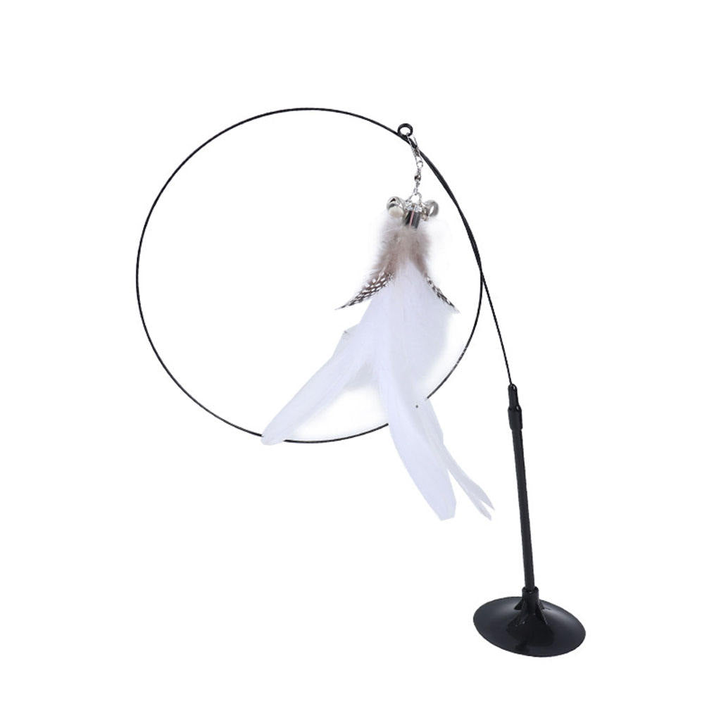 Interactive Cat Bird Feather Toy with Suction Base by HitMyNeed