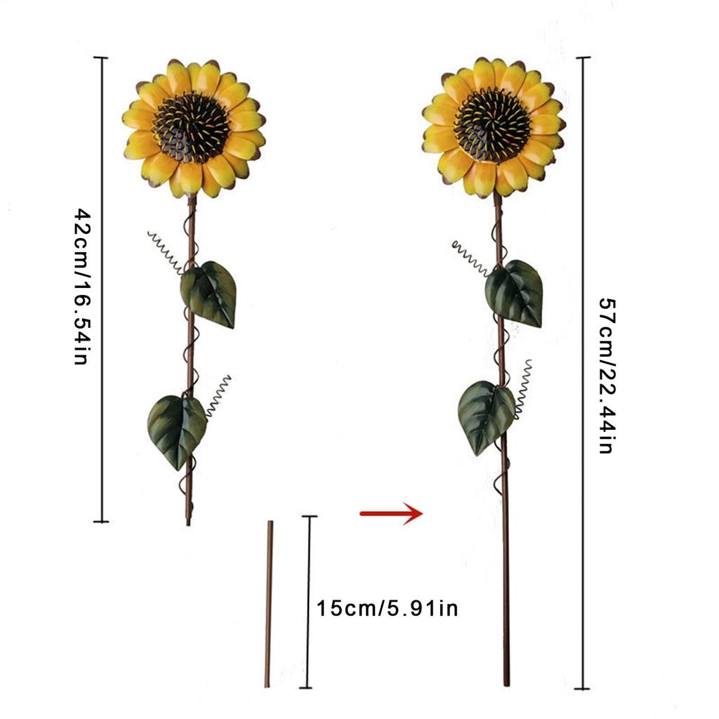 Iron Sunflower Garden Stake Outdoor Decor by HitMyNeed