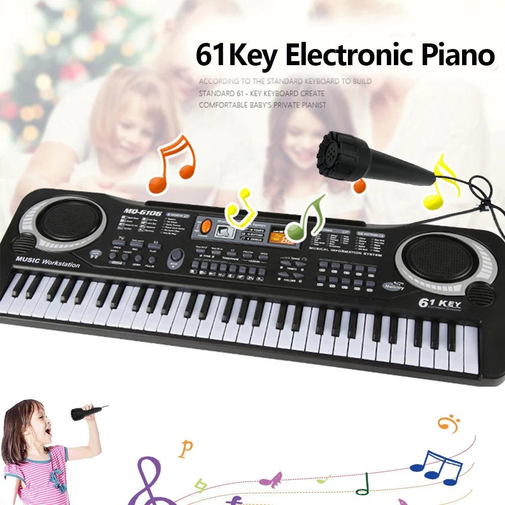 Kids 61-Key Electronic Piano Keyboard with Mic by HitMyNeed