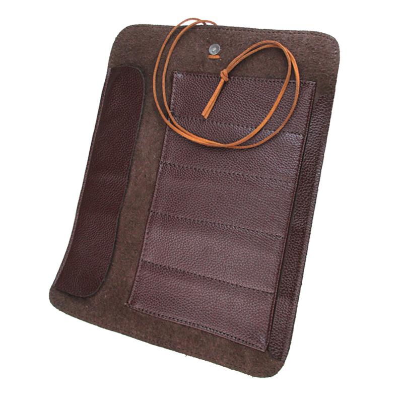 Leather Knife Roll Up Bag for 5 Kitchen Knives by HitMyNeed