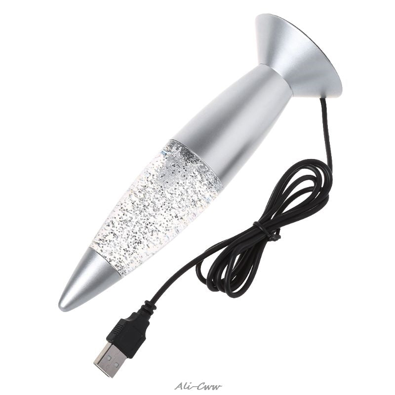 LED Glitter Rocket Lamp Night Light RGB USB by HitMyNeed