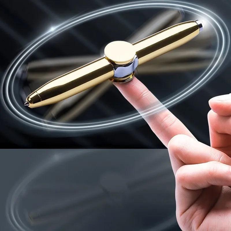 LED Spinning Gyro Metal Ballpoint Pen by HitMyNeed