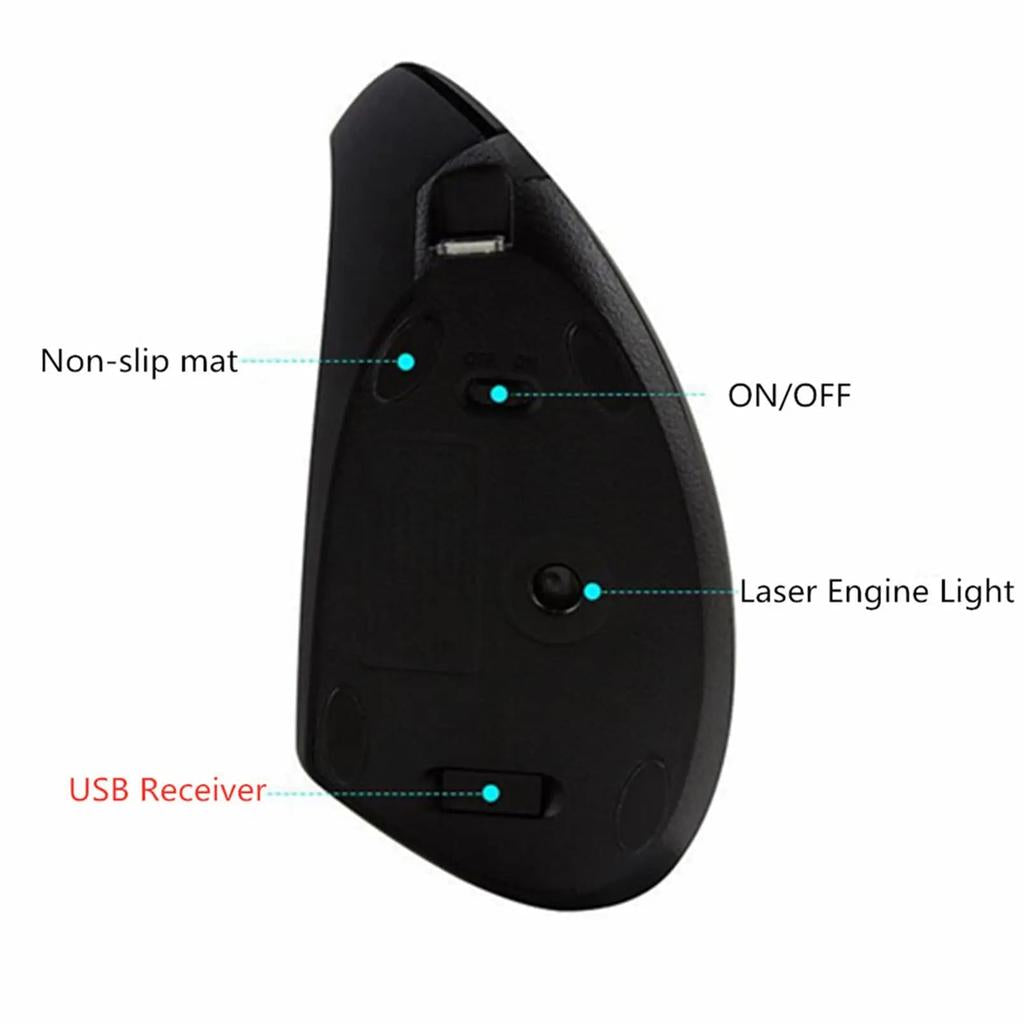 Left Hand Wireless Vertical Ergonomic Mouse 1600DPI by HitMyNeed
