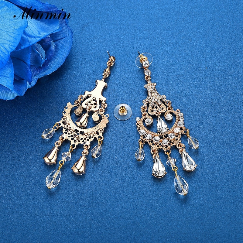 Long Crystal Chandelier Earrings for Women by HitMyNeed