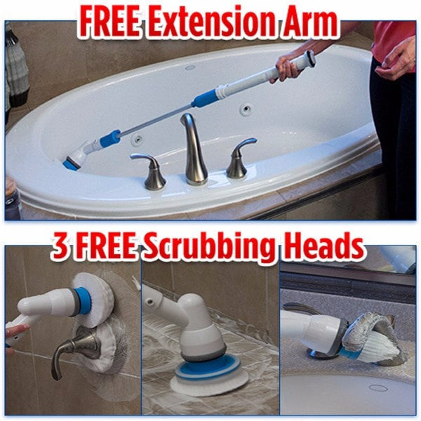 Long Handle Electric Scrub Brush with 3 Heads by HitMyNeed