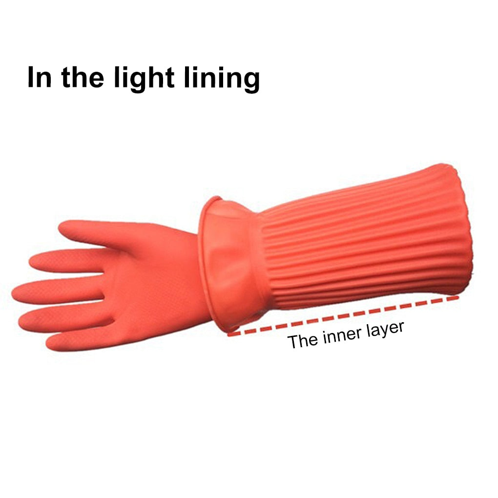 Long Rubber Cleaning Gloves with Extended Cuffs by HitMyNeed