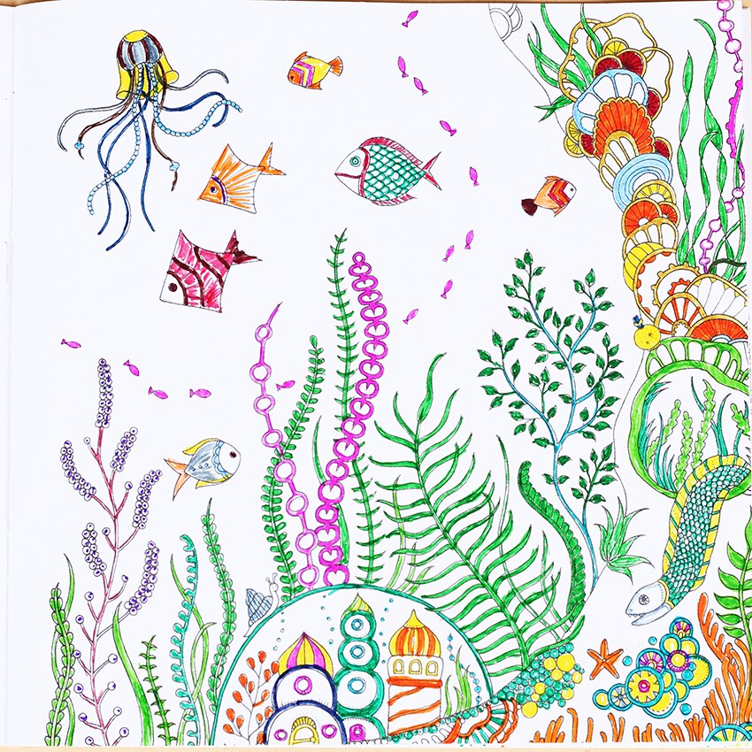 Lost Ocean Adult Coloring Book, 24 Pages by HitMyNeed