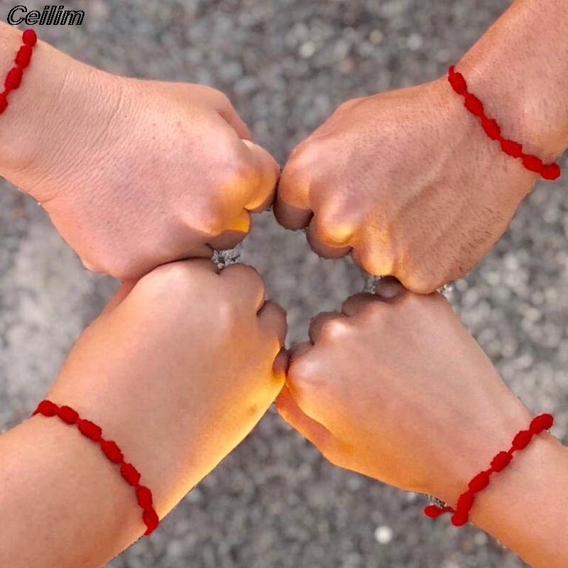 Lucky 7 Knot Red Rope Feng Shui Bracelet by HitMyNeed