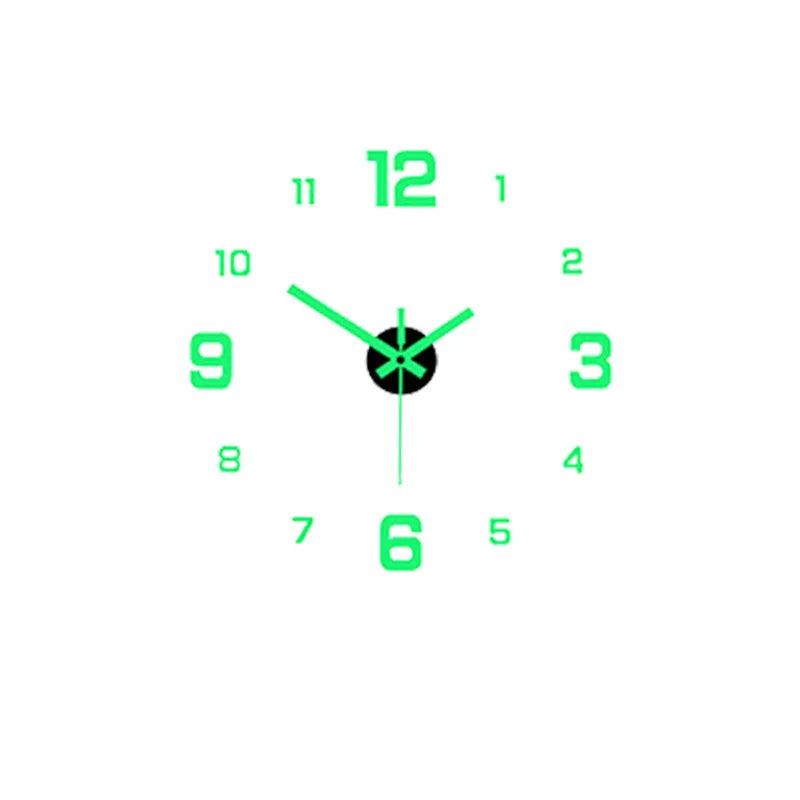 Luminous DIY Silent Wall Sticker Clock, 40 cm by HitMyNeed