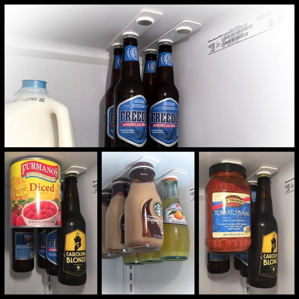 Magnetic Fridge Bottle Hanger Strips (Set of 2) by HitMyNeed