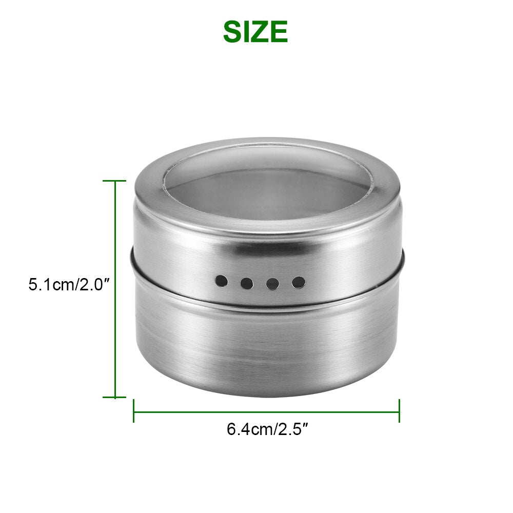 Magnetic Spice Containers with Labels, Set of 6 by HitMyNeed