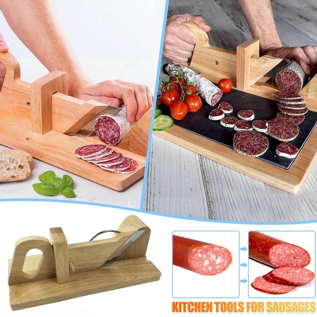 Manual Wooden Sausage Slicer Cutter by HitMyNeed