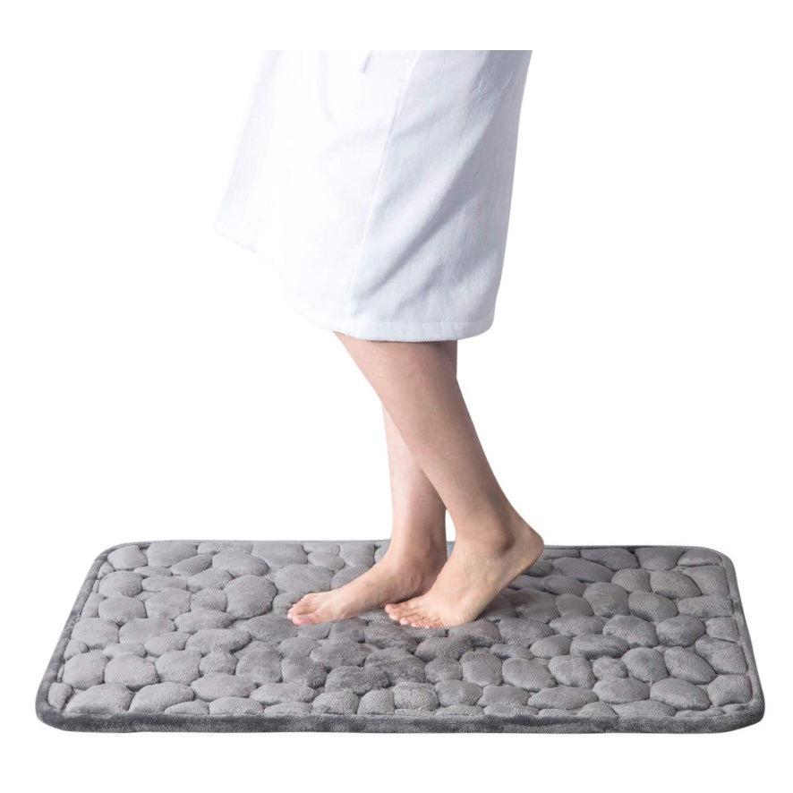 Memory Foam Cobblestone Velvet Non-Slip Floor Mat by HitMyNeed