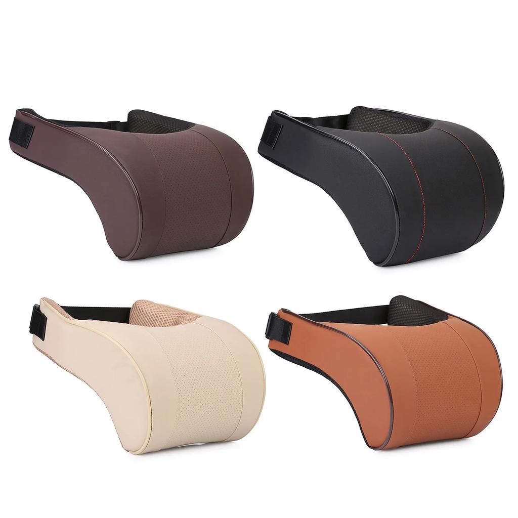 Memory Foam PU Leather Car Neck Pillow Headrest by HitMyNeed