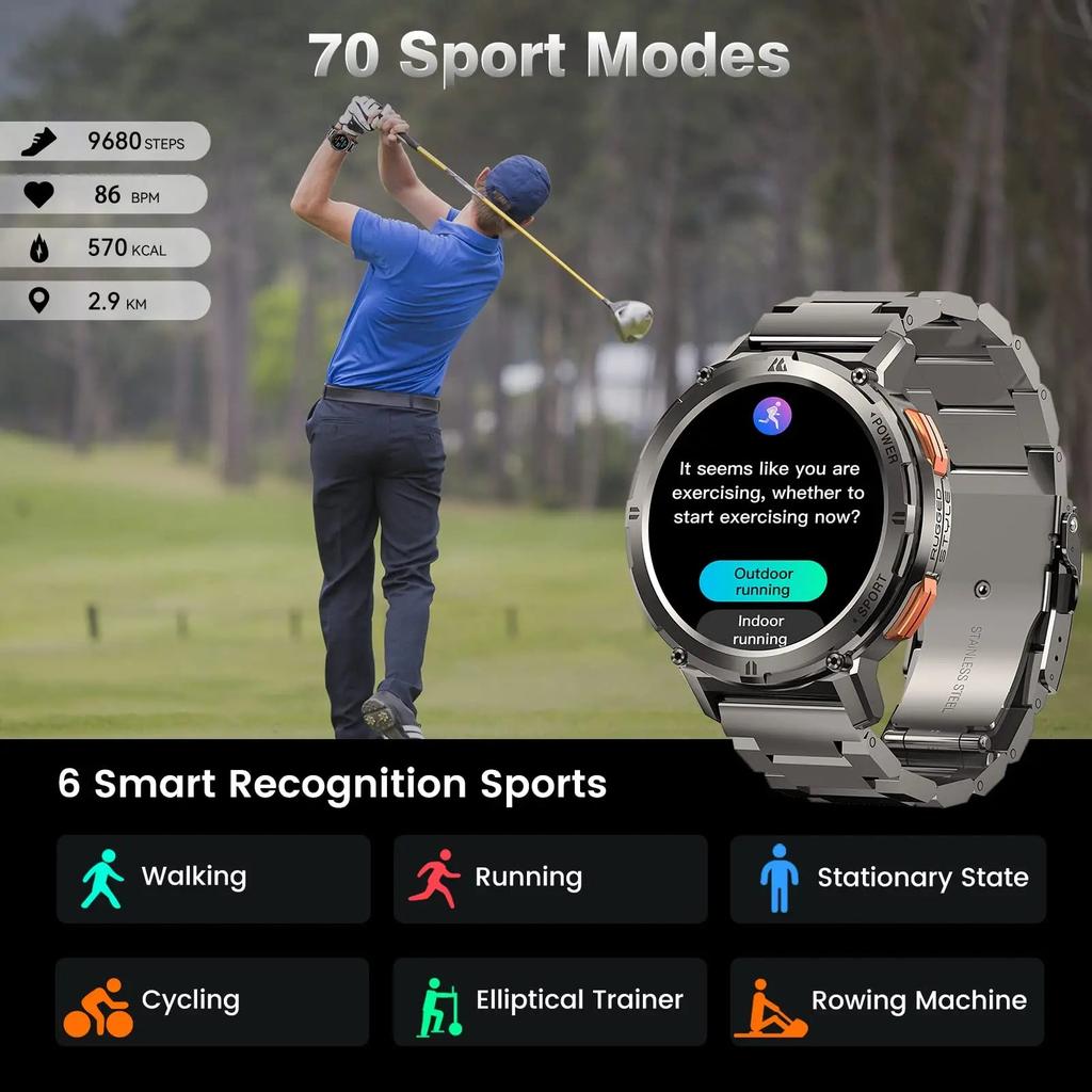 Men's AMOLED Business Smartwatch with Bluetooth Call by HitMyNeed