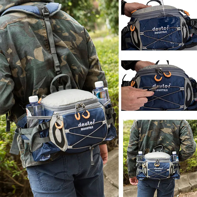 Men's Outdoor Waist Pack with Bottle Holder 8L by HitMyNeed