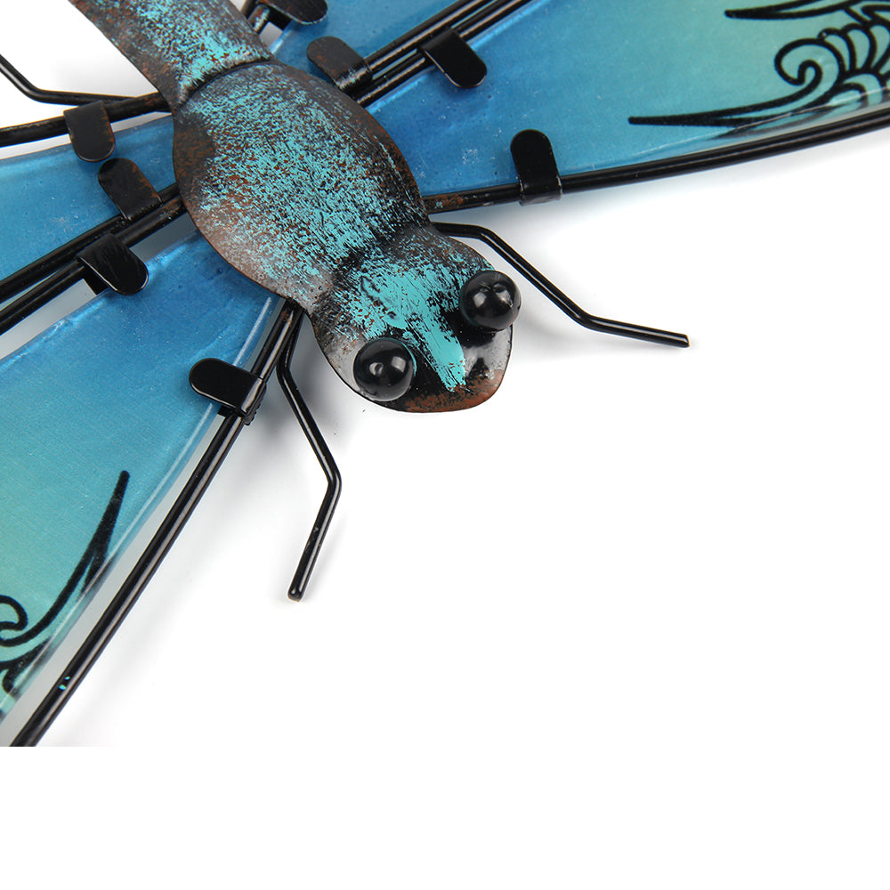 Metal and Glass Dragonfly Outdoor Wall Art by HitMyNeed