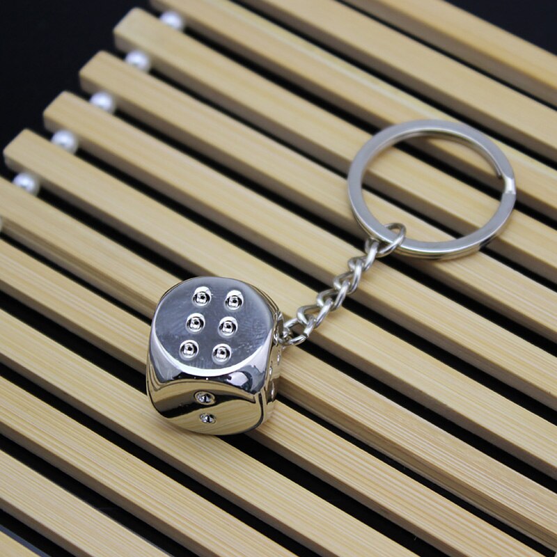Metal Dice Keychain - Zinc Alloy Casino Dice Charm by HitMyNeed