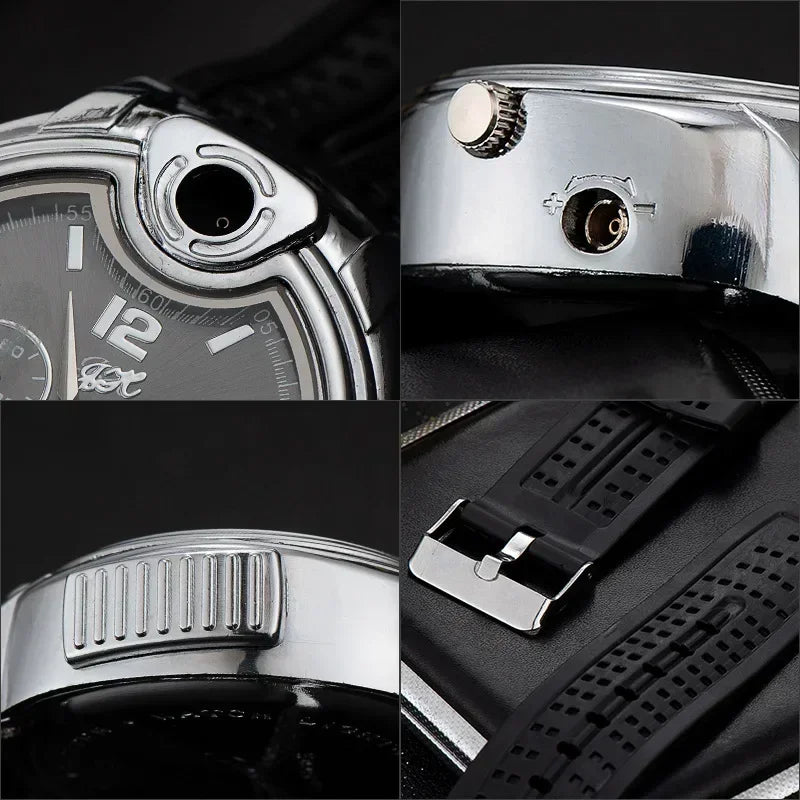 Metal Gas Watch Lighter - Refillable Windproof Watch by HitMyNeed