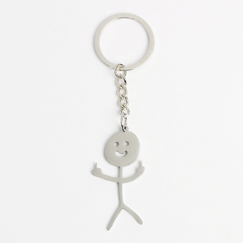 Metal Middle Finger Keychain with Key Ring by HitMyNeed