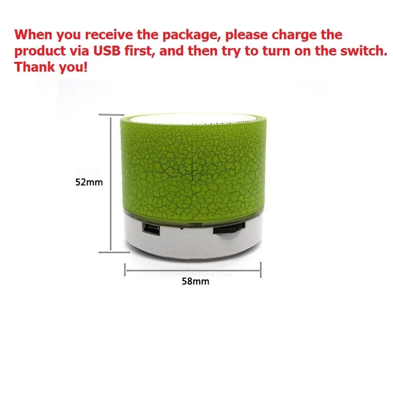 Mini Bluetooth LED Speaker A9 with Subwoofer & TF Slot by HitMyNeed