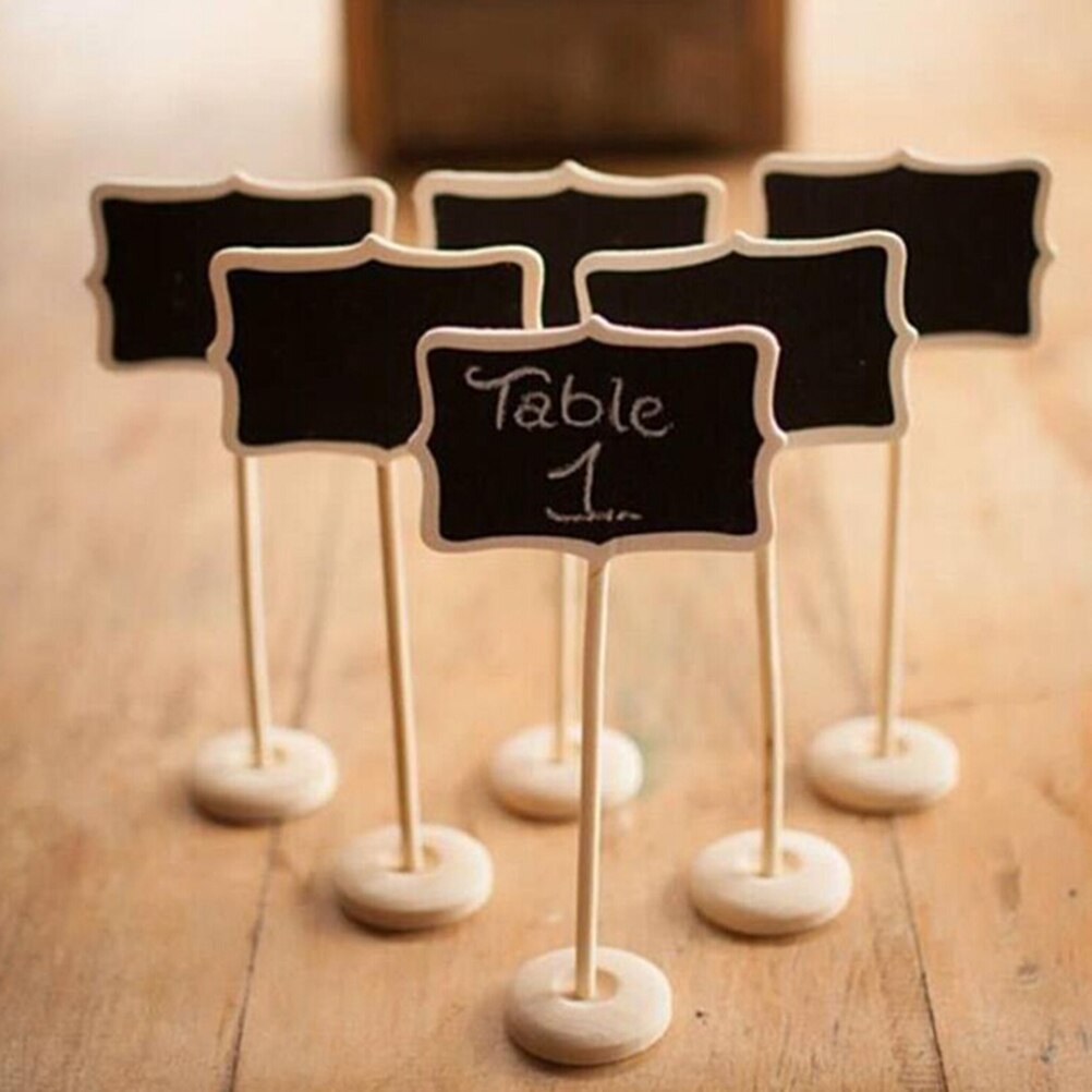Mini Chalkboards with Wooden Stands (Set of 5) by HitMyNeed