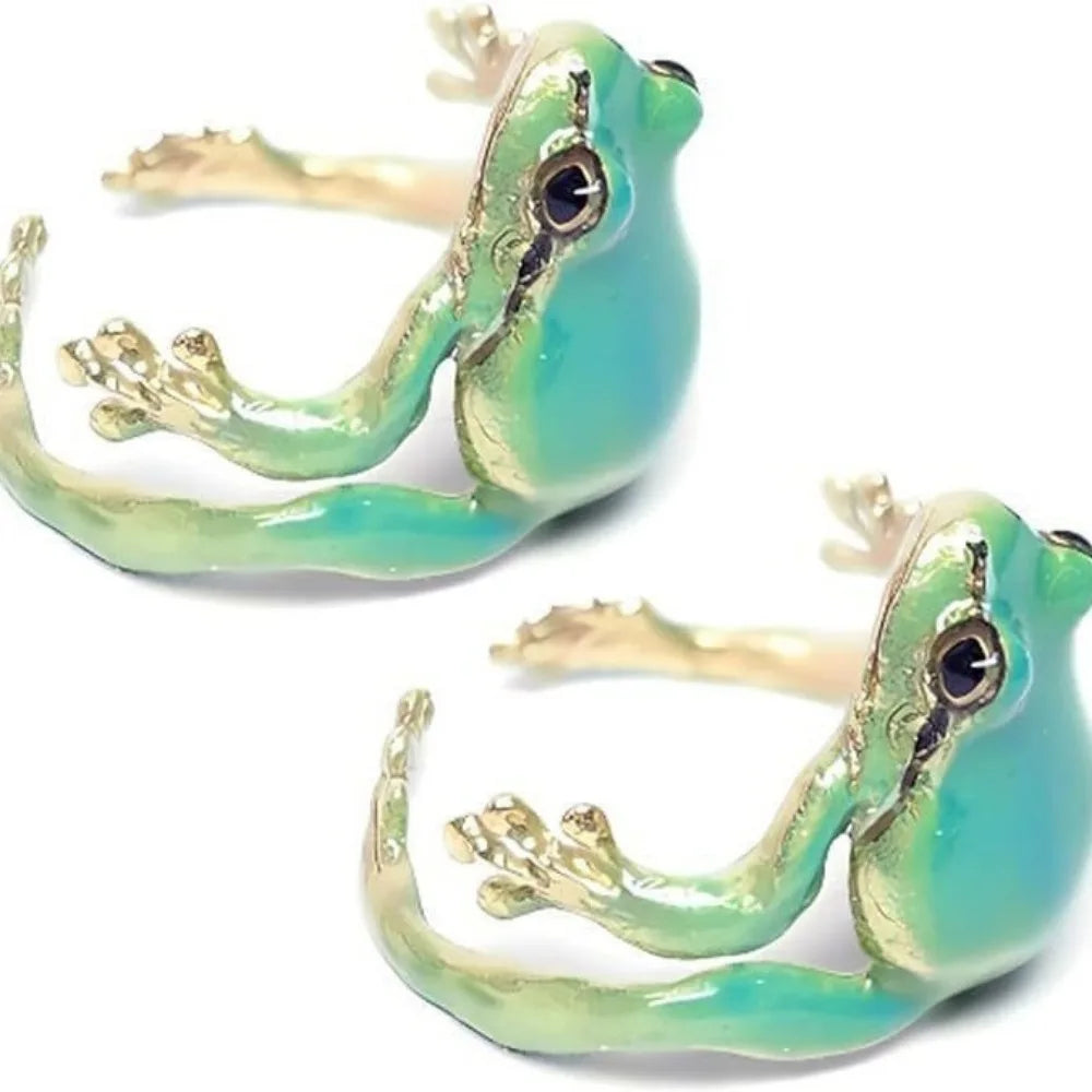 Mini Green Tree Frog Adjustable Ring for Women & Men by HitMyNeed