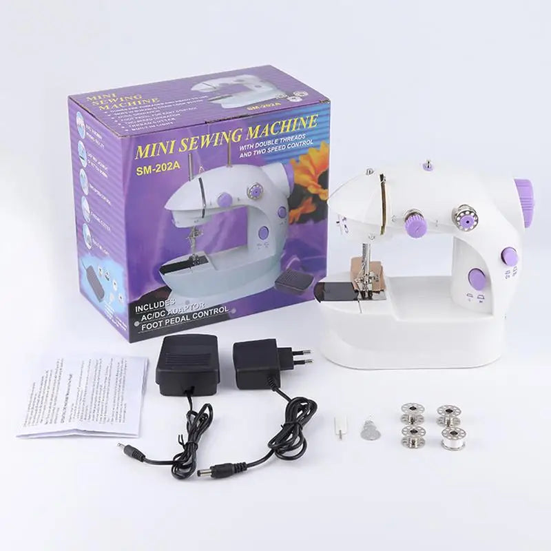 Mini Handheld Sewing Machine with Light and Foot Pedal by HitMyNeed