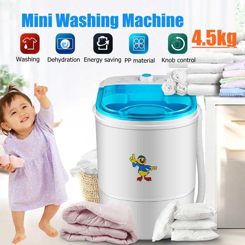 Mini Portable Washing Machine with Spin Dryer 4.5kg by HitMyNeed