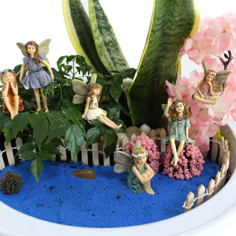 Miniature Fairy Garden Figurines Set of 6 by HitMyNeed
