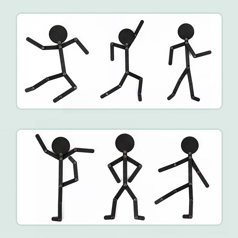 Montessori Wooden Stick Man Puzzle & Activity Cards by HitMyNeed