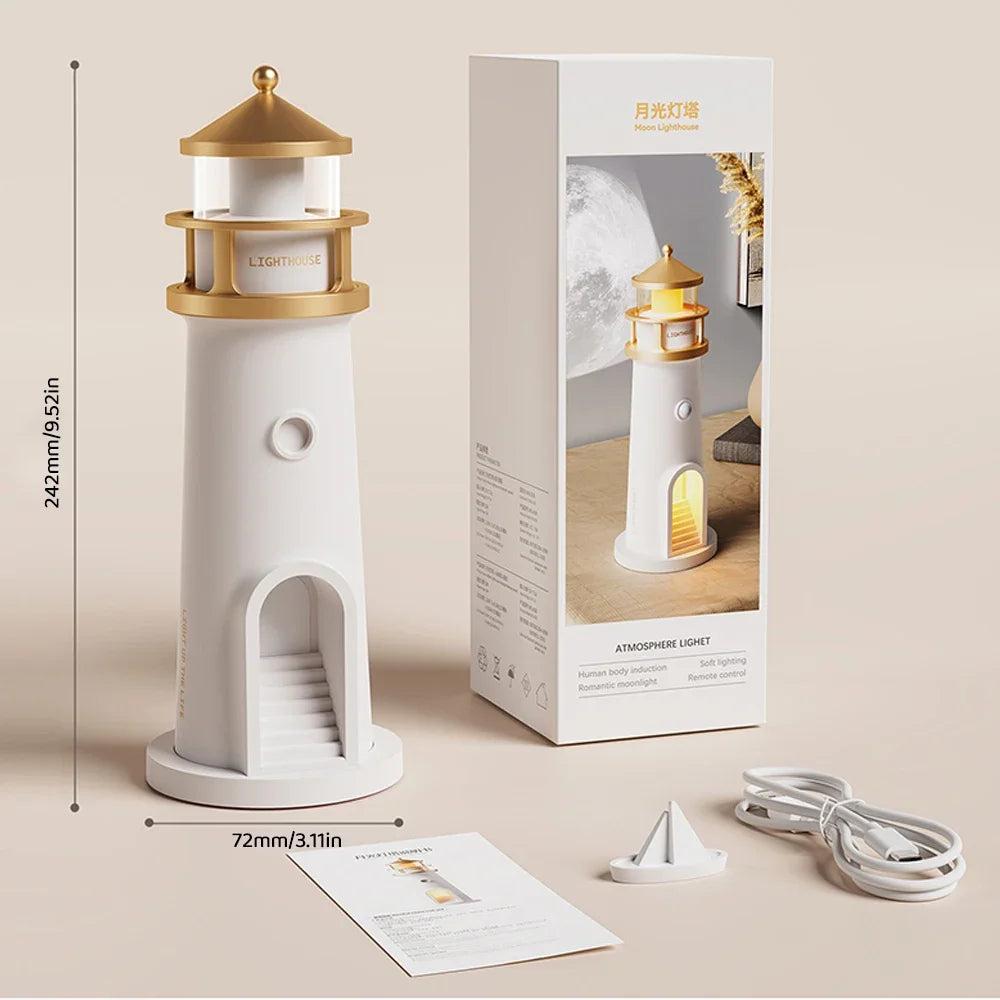 Moon Projection Lighthouse Night Light with Bluetooth by HitMyNeed