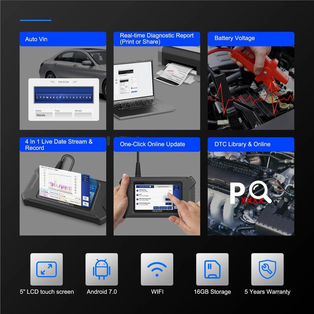 MUCAR CS6 Automotive Scanner 6-System OBD2 Tool by HitMyNeed