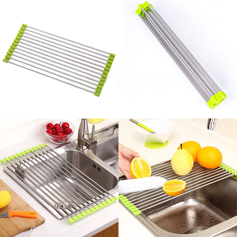 Multipurpose Over-the-Sink Roll-Up Dish Drying Rack by HitMyNeed