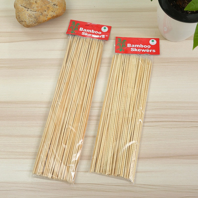 Natural Bamboo Kebab Skewers 25cm (100 Pack) by HitMyNeed